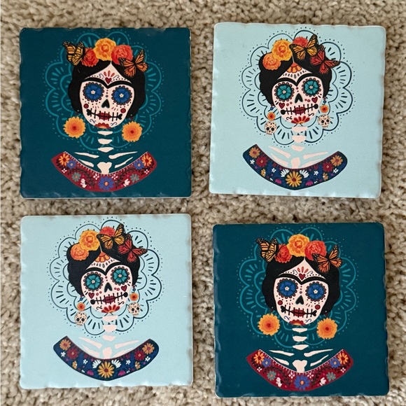 Other - Frida Kahlo Sugar Skull Coasters Set